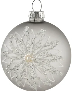 Sæt af 35 julekugler FROSTFALL Glas Grå