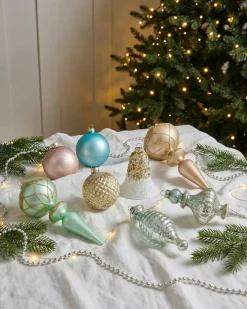Sæt af 35 julekugler FROSTING Glas Multifarvet
