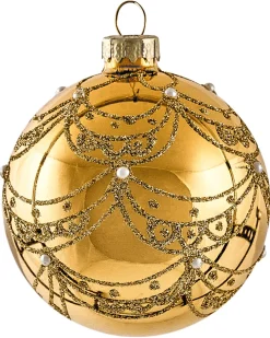 Sæt af 35 julekugler ICEDROP Glas Blå/Guld