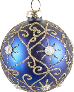 Sæt af 35 julekugler ICEDROP Glas Blå/Guld