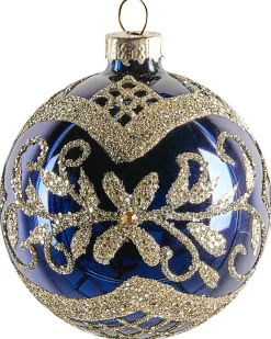 Sæt af 35 julekugler ICEDROP Glas Blå/Guld