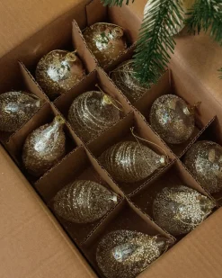 Sæt af 25 julekugler ICICLE Glas Transparent/ Guld
