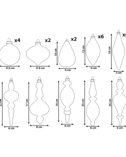 Sæt af 25 julekugler ICICLE Glas Transparent/ Guld
