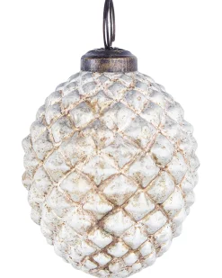 Sæt af 6 julekugler LAITON Glas Cremehvid