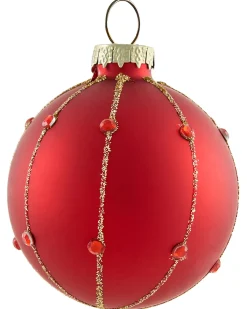 Sæt af 50 julekugler SPARKLE Glas Rød/Guld
