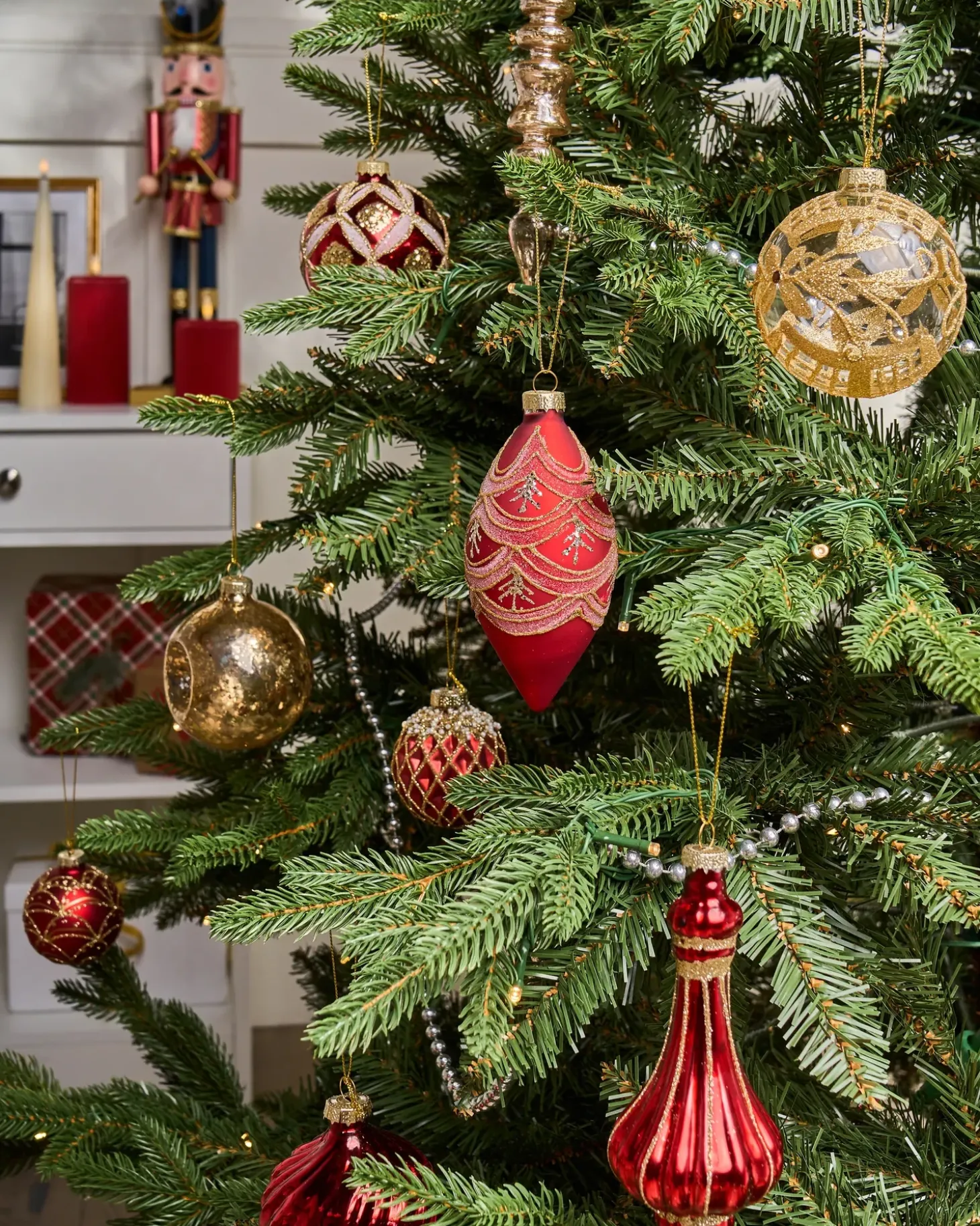 Sæt af 50 julekugler SPARKLE Glas Rød/Guld