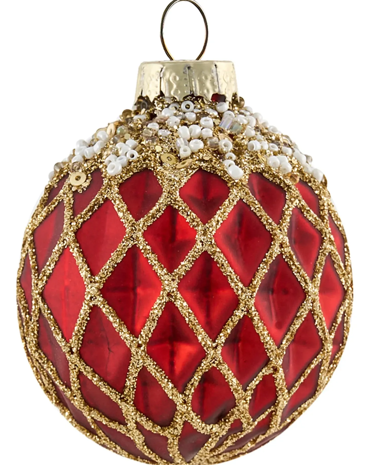 Sæt af 50 julekugler SPARKLE Glas Rød/Guld