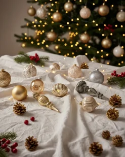 Sæt af 24 julekugler WINTERLIGHT Glas Rosa guld