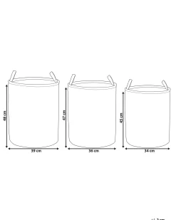 Sæt af 3 kurve ARCHA Bomuld Himmelblå