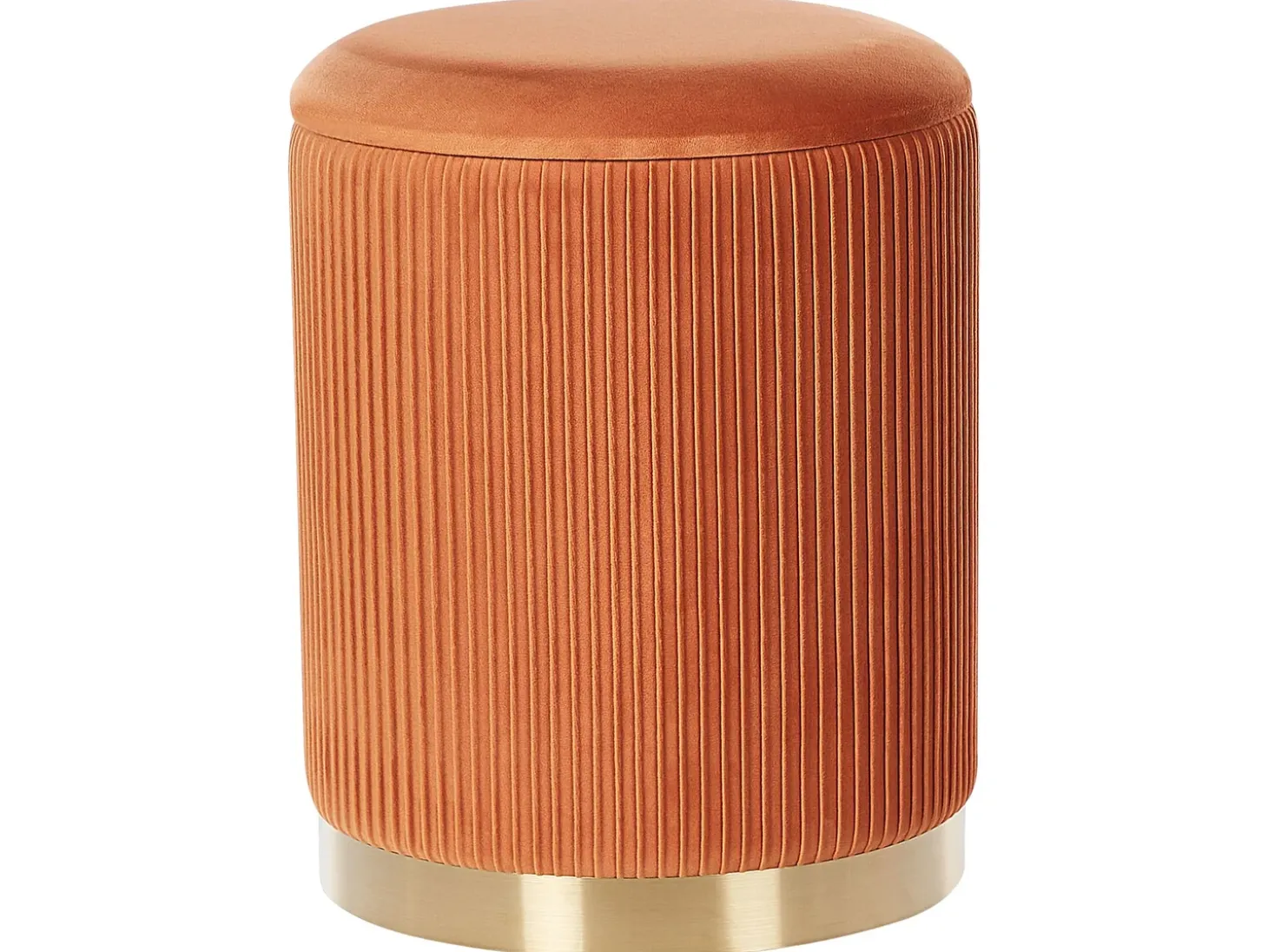 Sæt af 2 opbevaringspuffer MIRAMAR Velour Orange