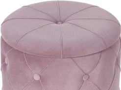 Sæt af 2 opbevaringspuffer PUEBLO Velour Lyserød