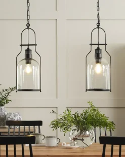 Sæt af 2 pendel lamper BASHILO Metal Sort