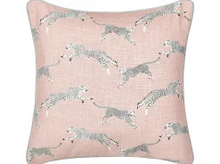 Sæt af 2 pyntepuder ARALES Bomuld 45 x 45 cm Pastellrosa Dyremønster