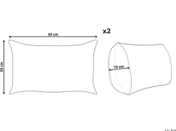Sæt af 2 pyntepuder ARALES Bomuld 30 x 50 cm Pastellrosa Dyremønster