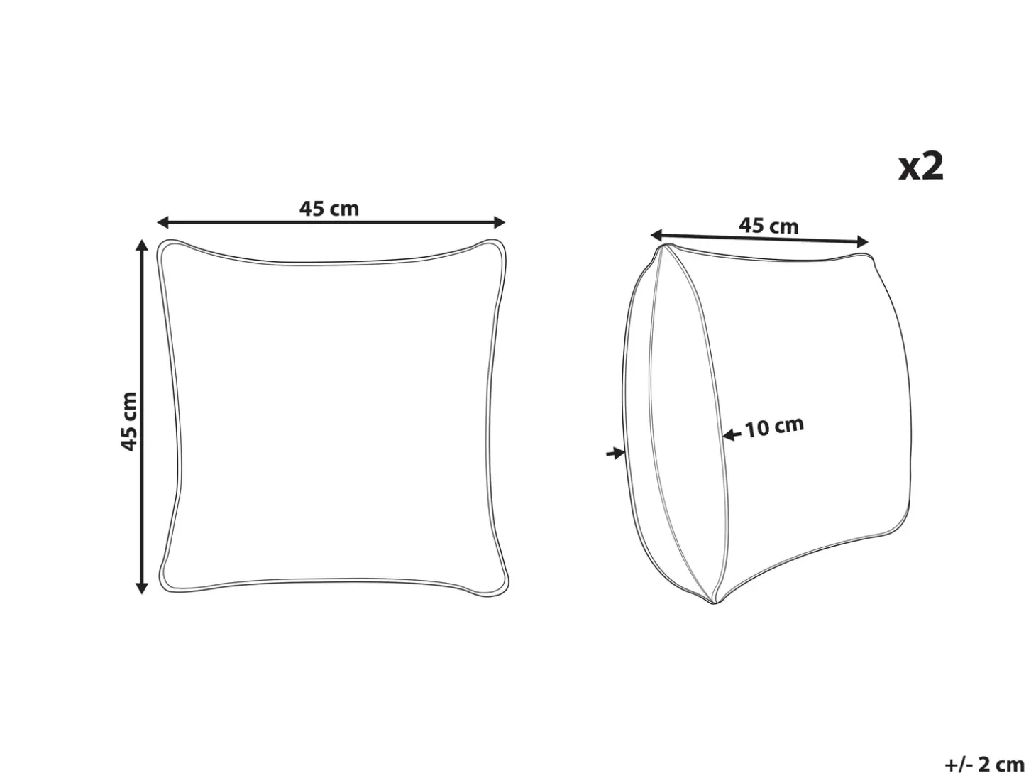 Sæt af 2 pyntepuder BAMIAN Bomuld 45 x 45 cm Lysebrun Geometrisk mønster
