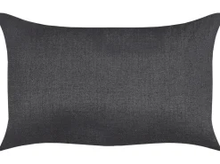 Sæt af 2 pyntepuder BANORI Hør 30 x 50 cm Sort Ensfarvet