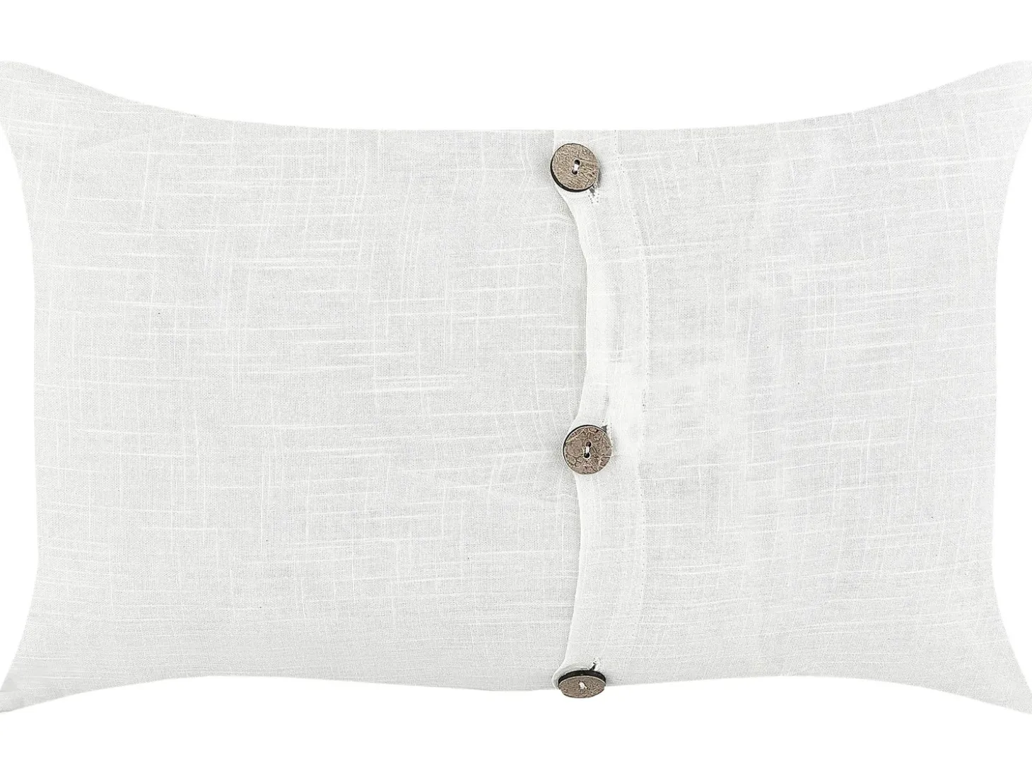 Sæt af 2 pyntepuder BANORI Hør 30 x 50 cm Hvid Ensfarvet