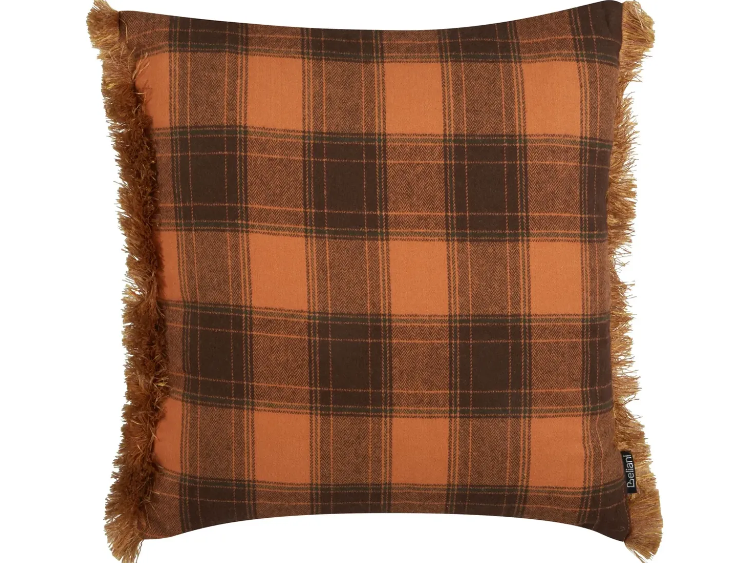 Sæt af 2 pyntepuder BARJA 45 x 45 cm Orange Ternet mønster