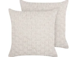 Sæt af 2 pyntepuder BASALIM 45 x 45 cm Beige Ensfarvet
