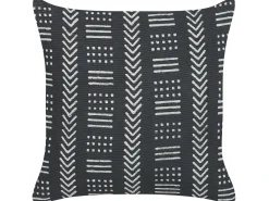 Sæt af 2 pyntepuder BENZOIN Bomuld 45 x 45 cm Sort Geometrisk mønster