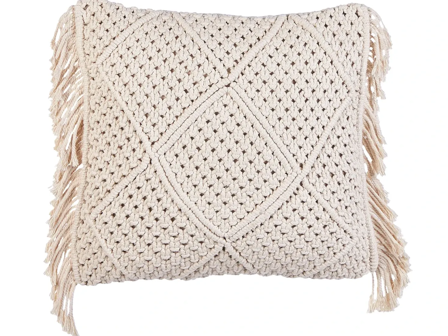 Sæt af 2 pyntepuder BESHAM Bomuld 45 x 45 cm Lys Beige Geometrisk mønster
