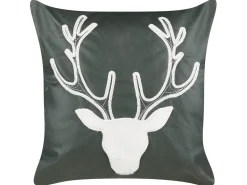 Sæt af 2 pyntepuder BICOCCA Velour 45 x 45 cm Mørkegrøn Julemønster