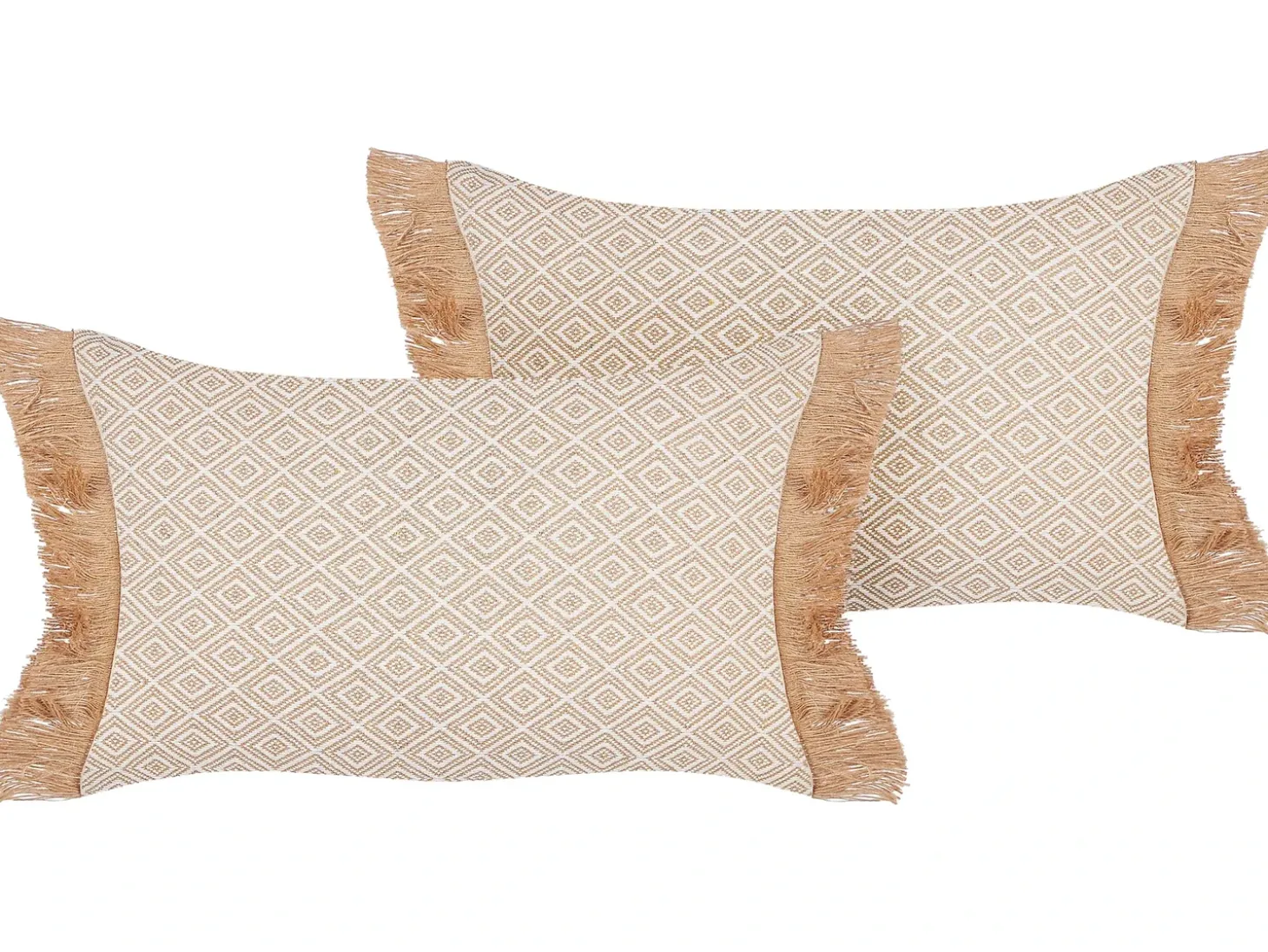 Sæt af 2 pyntepuder BOATH 30 x 50 cm Beige Ensfarvet