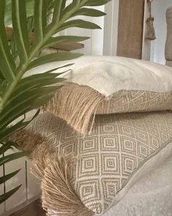 Sæt af 2 pyntepuder BOATH 30 x 50 cm Beige Ensfarvet