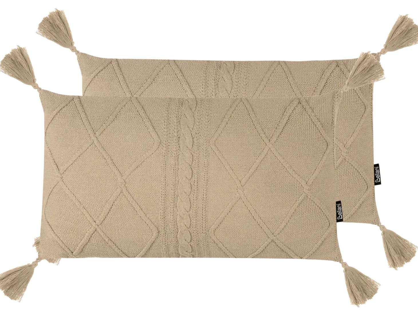 Sæt af 2 pyntepuder CAESIA Bomuld 30 x 50 cm Beige Ensfarvet