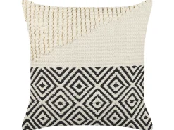 Sæt af 2 pyntepuder CALANTHE Bomuld 45 x 45 cm Beige Geometrisk mønster