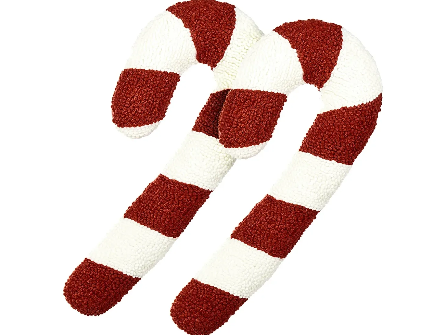 Sæt af 2 pyntepuder CANDY CANE Boucle 22 x 55 cm Rød Julemønster