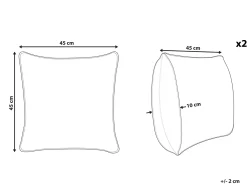Sæt af 2 pyntepuder CARPINUS Hør 45 x 45 cm Grå Ensfarvet