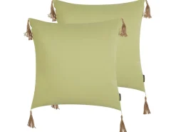 Sæt af 2 pyntepuder CHMISTAR 45 x 45 cm Grøn Ensfarvet