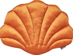 Sæt af 2 pyntepuder CONSOLIDA Velour 47 x 35 cm Orange Ensfarvet