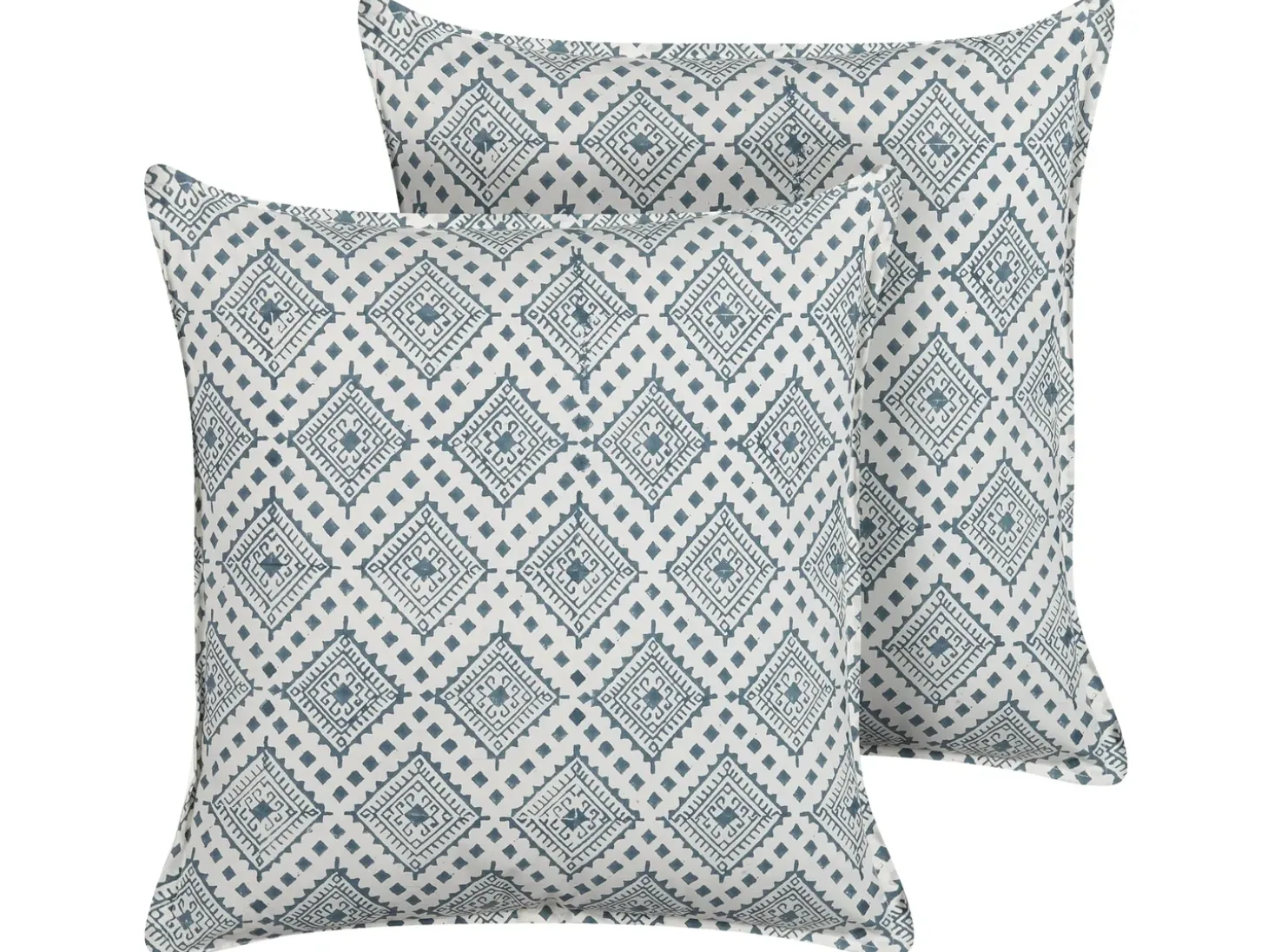 Sæt af 2 pyntepuder CORDATA Bomuld 45 x 45 cm Blå Orientalsk mønster