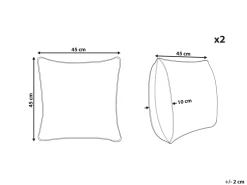 Sæt af 2 pyntepuder CORDATA Bomuld 45 x 45 cm Blå Orientalsk mønster