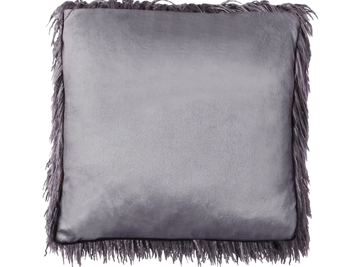 Sæt af 2 pyntepuder COROKIA Kunstig pels 45 x 45 cm Mørkegrå Ensfarvet