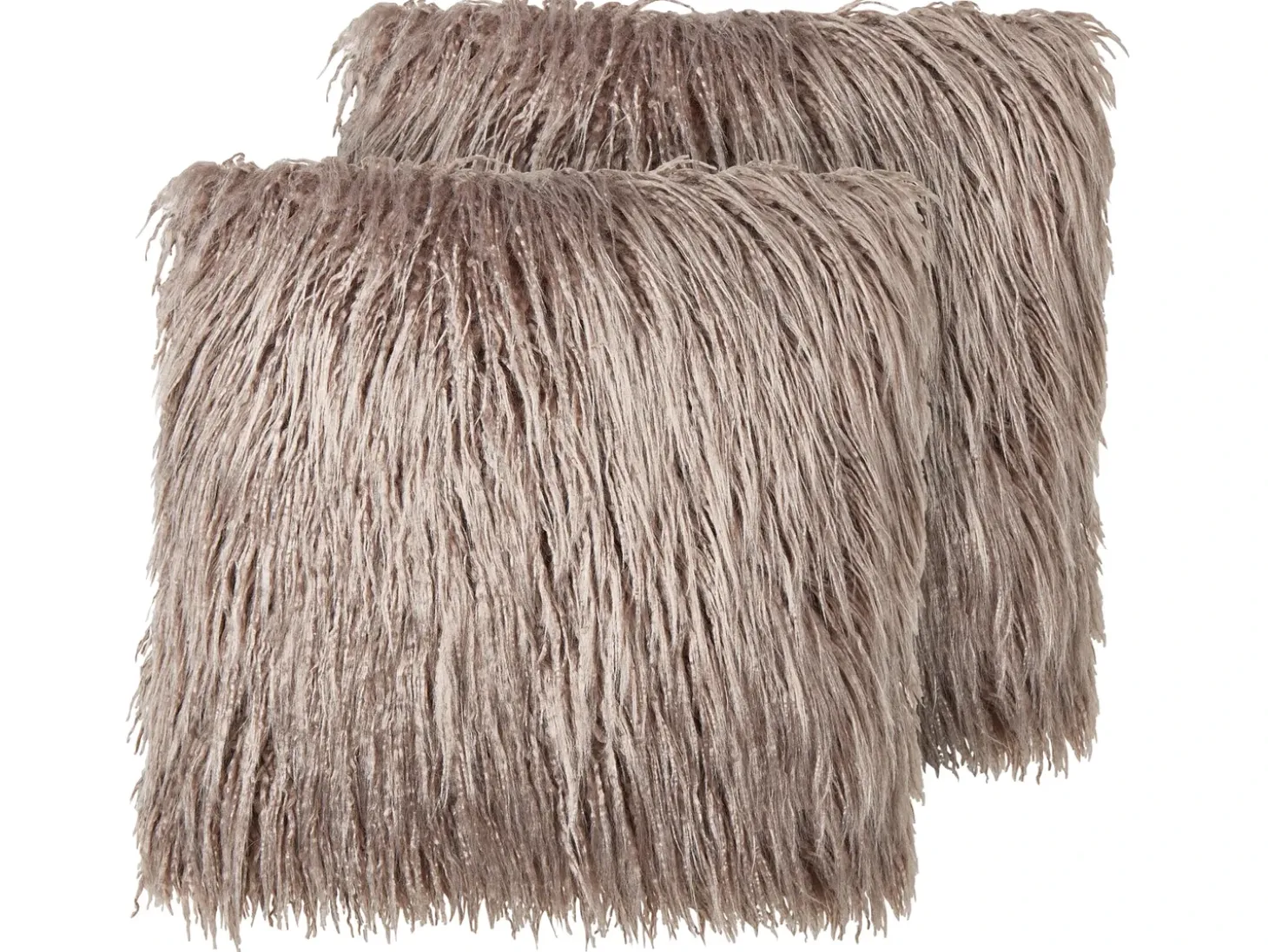 Sæt af 2 pyntepuder COROKIA Kunstig pels 45 x 45 cm Beige Ensfarvet