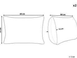 Sæt af 2 pyntepuder CRODYLINE Velour 35 x 60 cm Brun Stribet mønster