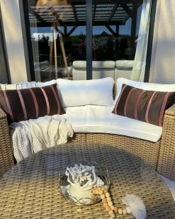 Sæt af 2 pyntepuder CRODYLINE Velour 35 x 60 cm Brun Stribet mønster