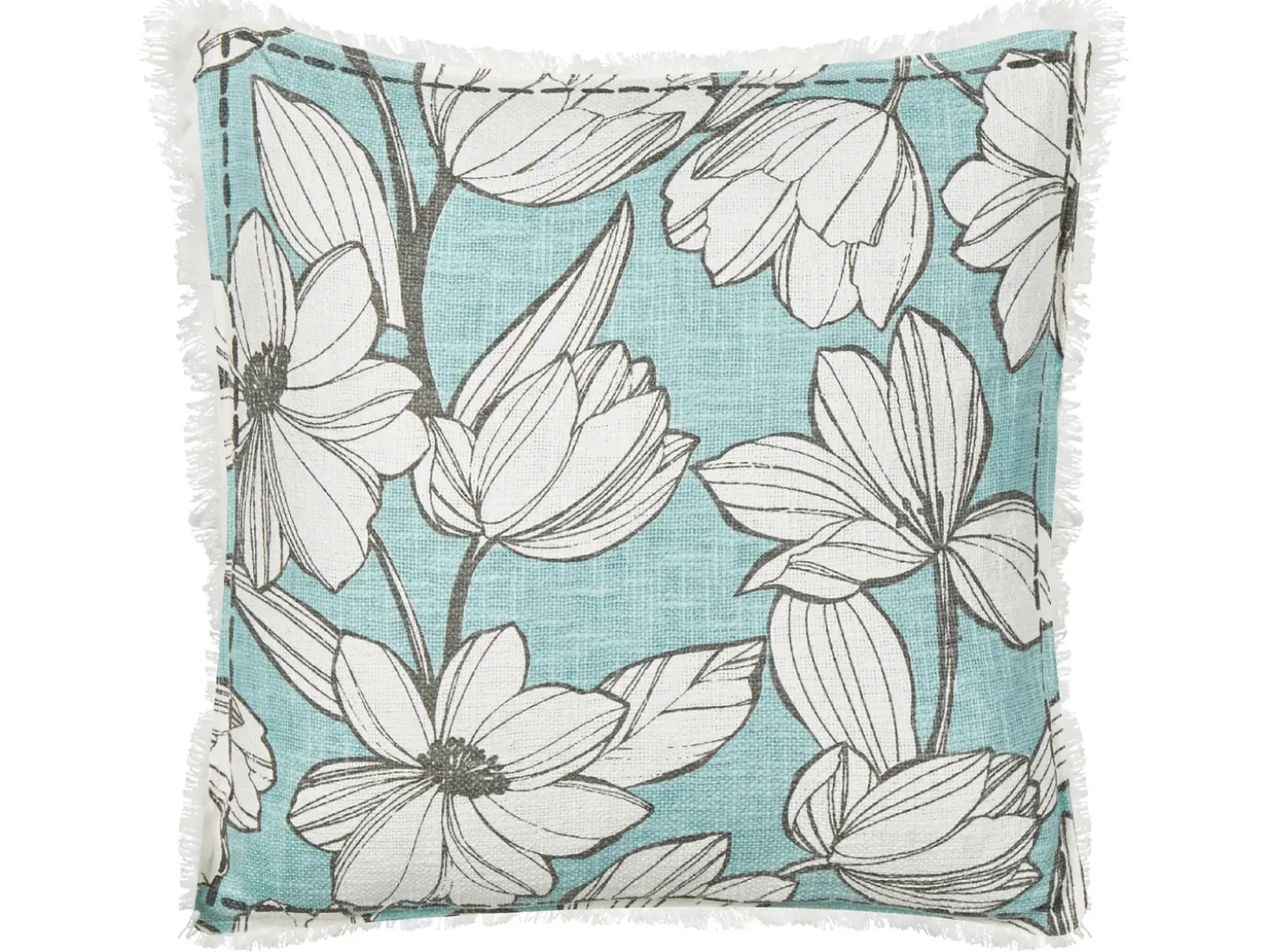 Sæt af 2 pyntepuder CYANOTIS Bomuld 45 x 45 cm Himmelblå Blomstermønster
