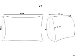 Sæt af 2 pyntepuder DEEPOR Jute 30 x 50 cm Multifarvet Orientalsk mønster