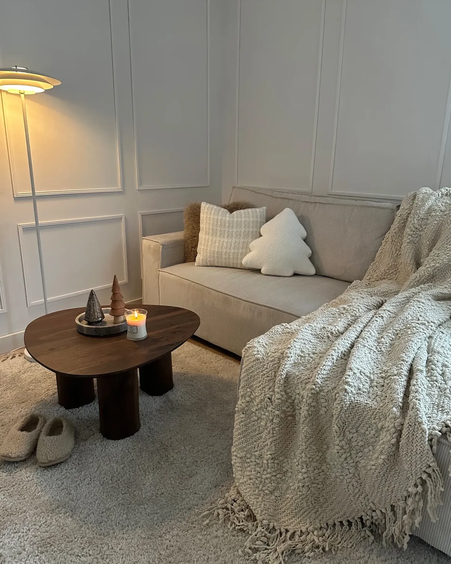 Sæt af 2 pyntepuder DOURIS 45 x 45 cm Lys Beige Ternet mønster