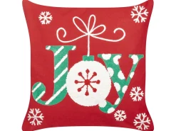Sæt af 2 pyntepuder GINGERBREAD Bomuld 45 x 45 cm Rød Julemønster