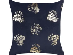 Sæt af 2 pyntepuder GOLDENROD Velour 45 x 45 cm Sort Plante mønster