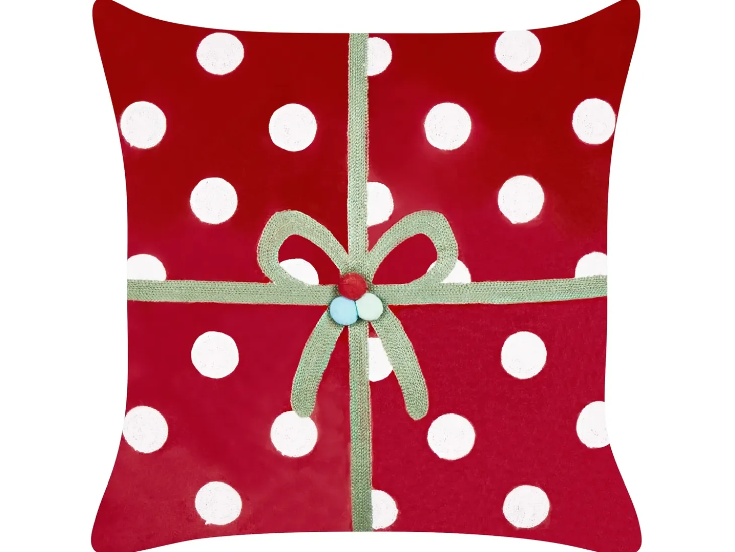 Sæt af 2 pyntepuder GUMDROP Velour 45 x 45 cm Rød Julemønster