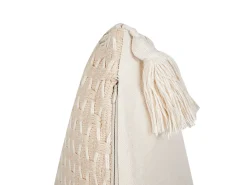 Sæt af 2 pyntepuder HAKONE 45 x 25 cm Lys Beige Geometrisk mønster