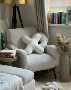 Sæt af 2 pyntepuder HESPERIS Boucle Cremehvid Ensfarvet