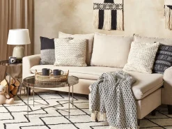 Sæt af 2 pyntepuder HOWEA Bomuld 45 x 45 cm Beige Geometrisk mønster