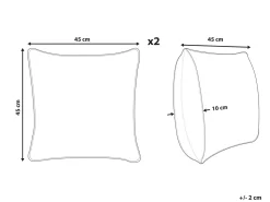 Sæt af 2 pyntepuder JOARA Bomuld 45 x 45 cm Lys Beige Ensfarvet
